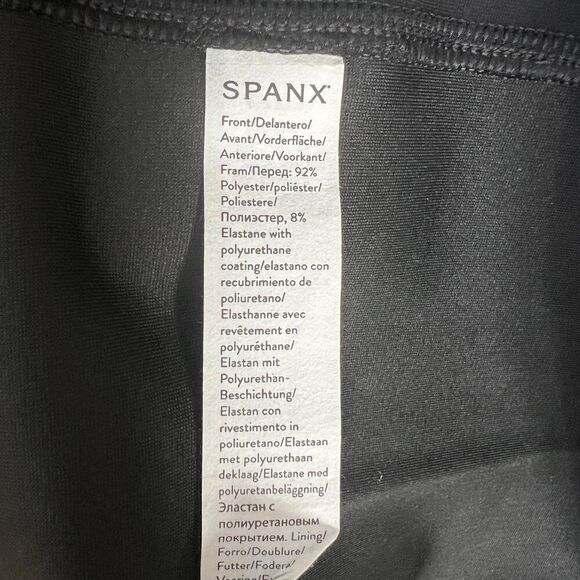 NWT! SPANX Black Leather-Like Combo Fitted Sheath Dress Size XL - Picture 9 of 9